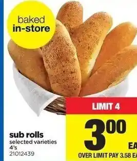 Real Canadian Superstore Sub Rolls offer
