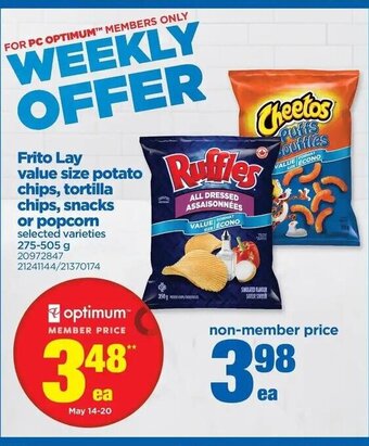 Real Canadian Superstore Frito Lay Value Size Potato Chips offer