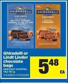 Real Canadian Superstore Ghiradelli or lindor chocolate bags offer