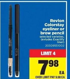 Real Canadian Superstore Revlon colorstay eyeliner or brow pencil offer