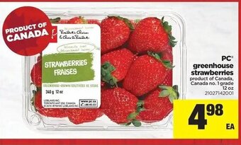 Real Canadian Superstore Pc greenhouse strawberries offer