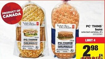 Real Canadian Superstore Pc thins buns offer