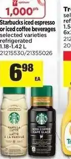 Real Canadian Superstore Starbucks iced espresso or iced coffee beverages offer