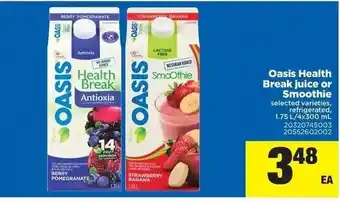 Real Canadian Superstore Oasis health break juice or smoothie offer