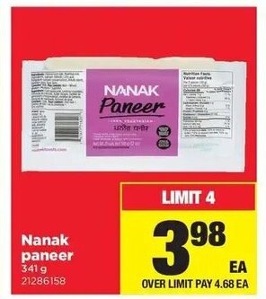 Real Canadian Superstore Nanak paneer offer