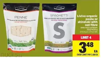 Real Canadian Superstore Liviva organic pasta or shirataki wit oat fibre offer
