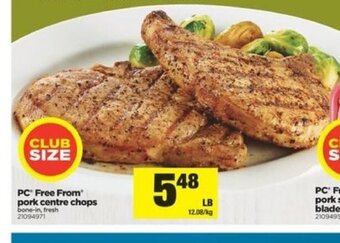 Real Canadian Superstore Pc free from pork centre chops offer