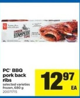 Real Canadian Superstore Pc bbq pork back ribs offer