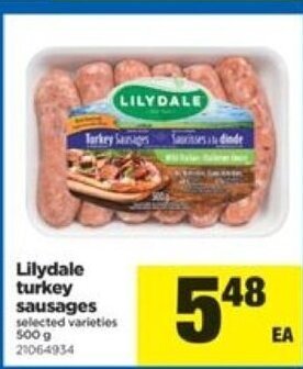 Real Canadian Superstore Lilydale turkey sausages offer