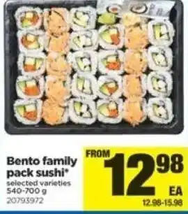 Real Canadian Superstore Bento famil;y pack sushi offer