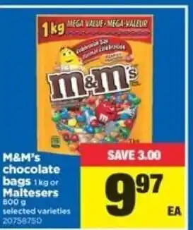 Real Canadian Superstore M&M's choclate bags offer