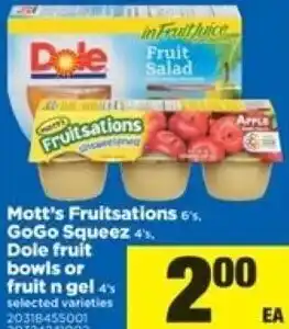 Real Canadian Superstore Mott's fruitsations gogo squeez dole fruit offer