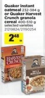 Real Canadian Superstore Quaker instant oatmeal offer