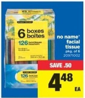 Real Canadian Superstore No name facial tissue offer