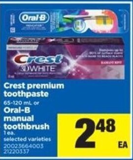 Real Canadian Superstore Crest premium toothpaste offer