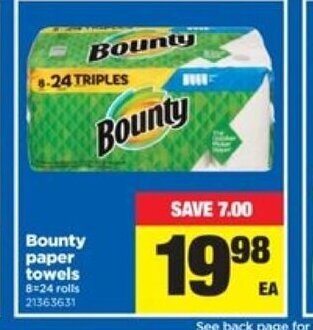 Real Canadian Superstore Bounty paper towels offer