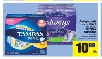 Real Canadian Superstore Always pads liners offer