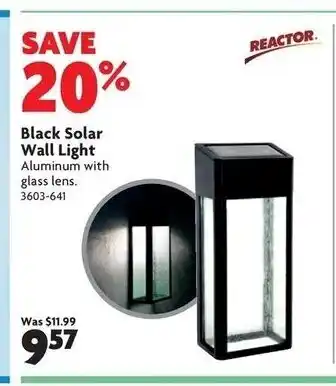 Home Hardware Black solar wall light offer