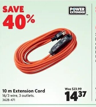 Home Hardware 10m Extension cord offer
