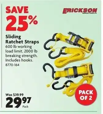 Home Hardware Sliding ratchet straps offer