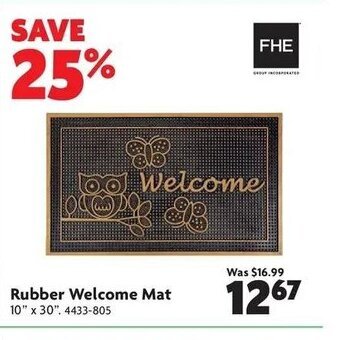 Home Hardware Rubber welcome mat offer
