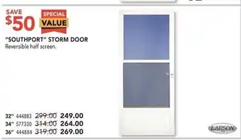 Lowe's 'Southport' storm door offer