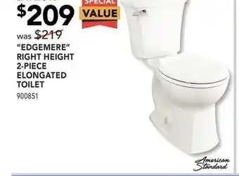 Lowe's "Edgemere" right height 2-piece elongated toilet offer