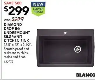 Diamond drop-in/ undermount