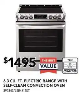 Lowe's Electric range with self-clean convection oven offer
