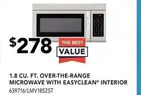 Lowe's Over the range microwave wih easy clean offer