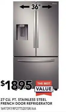 Lowe's Stainless stell French door refrigerator offer
