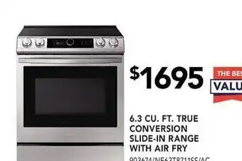 True conversion slide in range with air fry