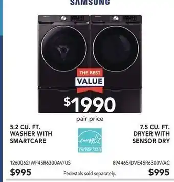 Lowe's Washer with smartcare / Dryer with sensor dry offer