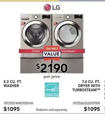 Lowe's Washer/ Dryer with turbosteam offer