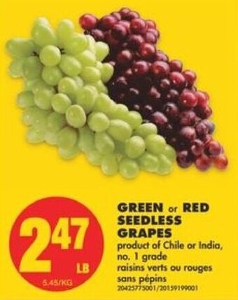 No Frills Green or red seedless grapes offer