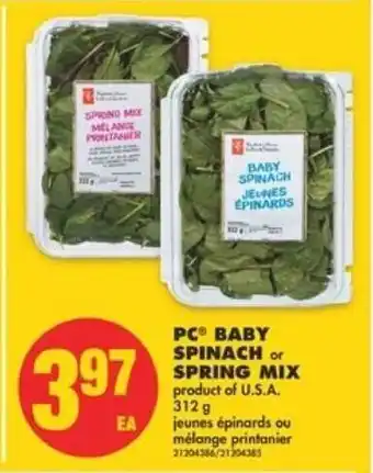 No Frills Baby spinach spring mix offer