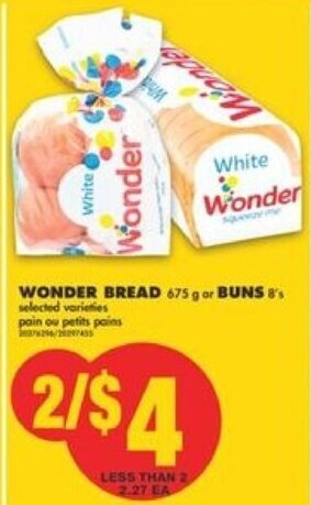 No Frills Wonder bread offer