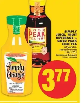 No Frills Simply juice fruit beverage offer
