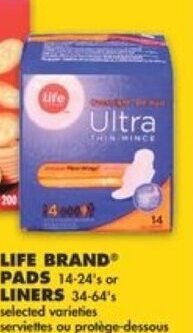 No Frills Life brand pads liners offer