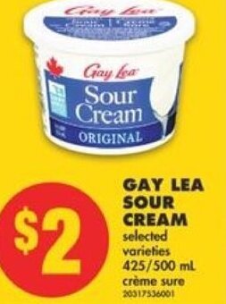 No Frills Gay lea sour cream offer