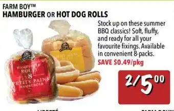 Farm Boy Hamburger or hot dog rolls offer