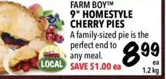 Farm Boy 9" Homestyle cherry pies offer