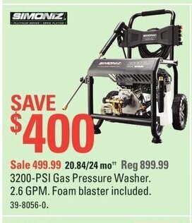 Canadian Tire 3200-PSI Gas Pressure Washer offer