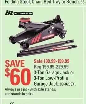 Canadian Tire 3-Ton Garage Jack offer