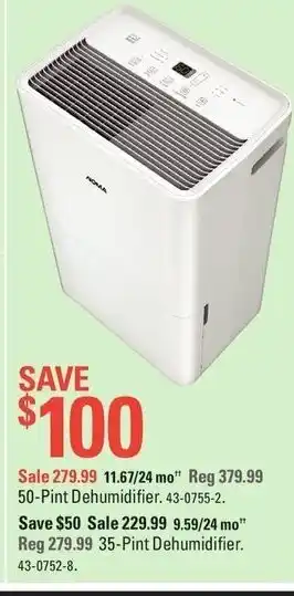 Canadian Tire 50-Print Dehumidifier offer