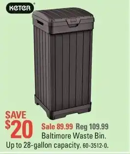 Canadian Tire Bal;timore Waste Bin offer