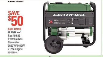Canadian Tire Portable Gas Generator offer