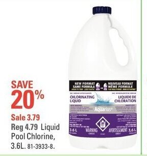 Canadian Tire Liquid Pool Chlorine offer
