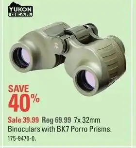 Canadian Tire Binoculars with Bk7 Porro Prisms offer