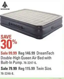 Canadian Tire Double-High Queen Air Bed with Built-In Pump offer